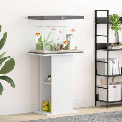 Aquarium Stand 60,5x36x72,5 cm Engineered Wood White 60.5 cm