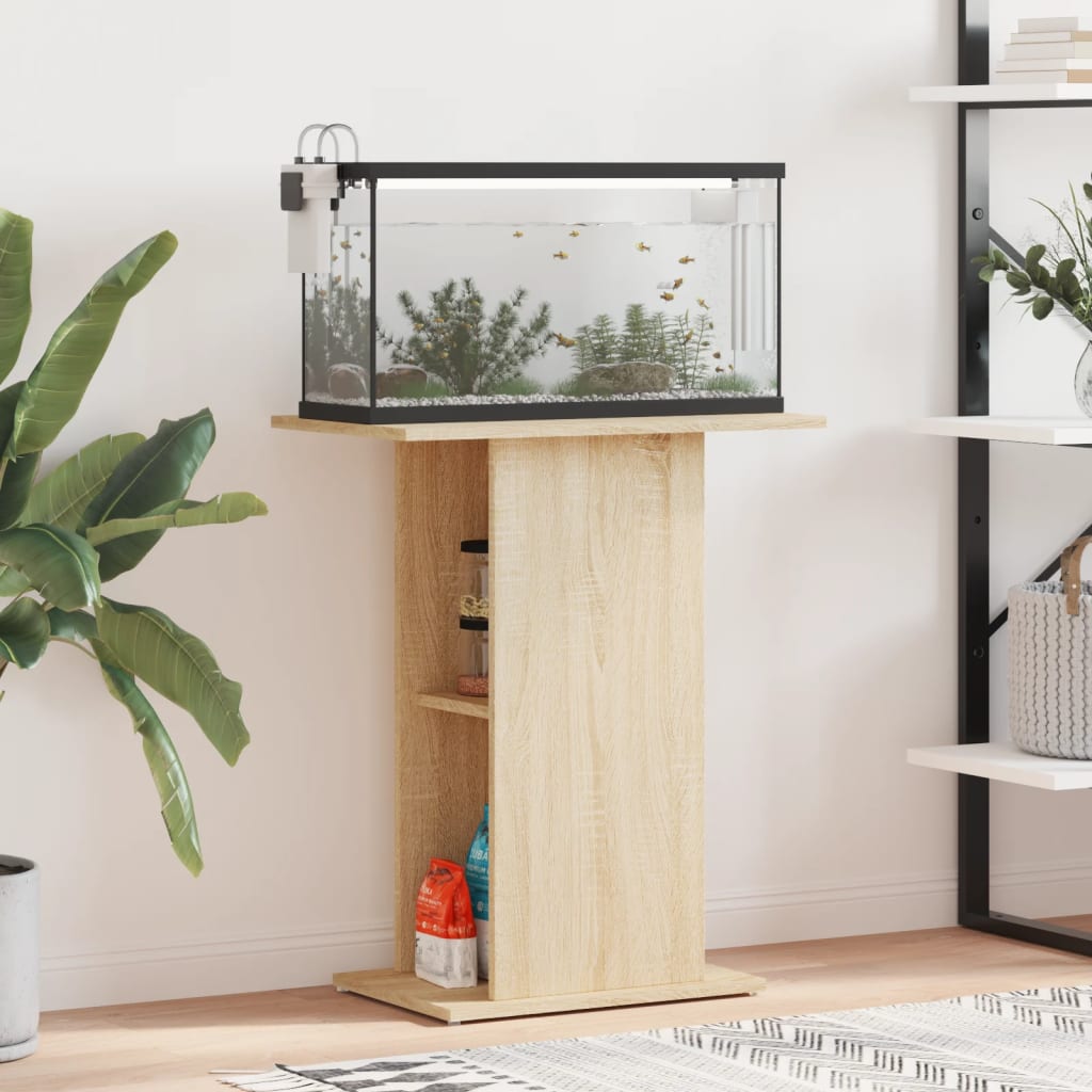 Aquarium Stand 60,5x36x72,5 cm Engineered Wood Sonoma oak 60.5 cm