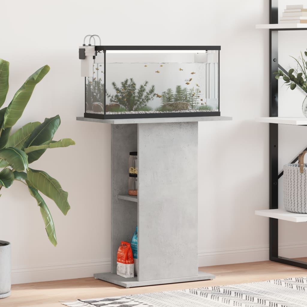 Aquarium Stand 60,5x36x72,5 cm Engineered Wood Concrete grey 60.5 cm
