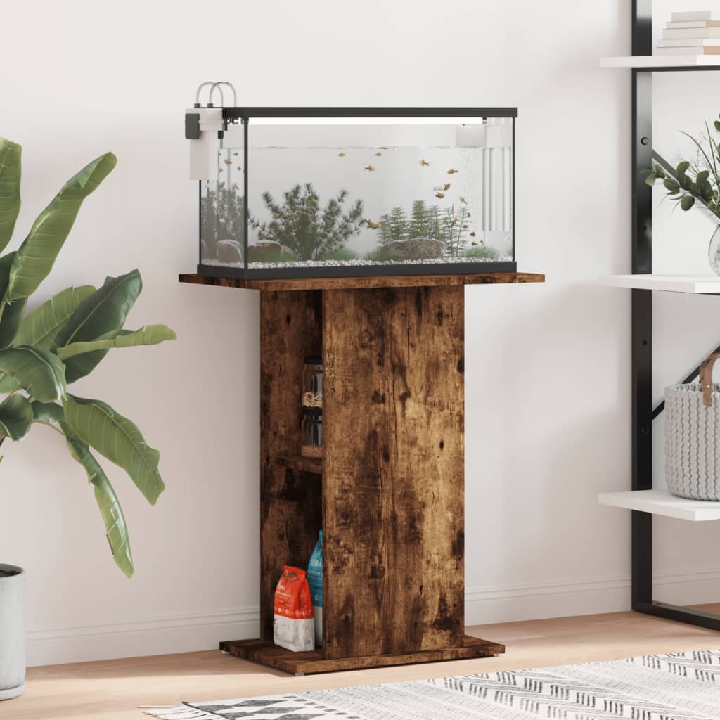 Aquarium Stand 60,5x36x72,5 cm Engineered Wood Smoked oak 60.5 cm