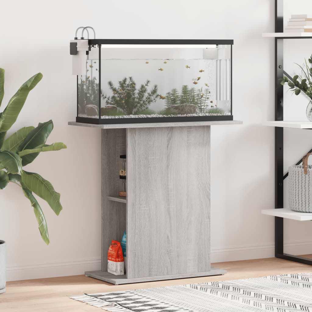 Aquarium Stand 60,5x36x72,5 cm Engineered Wood Grey sonoma 75 cm
