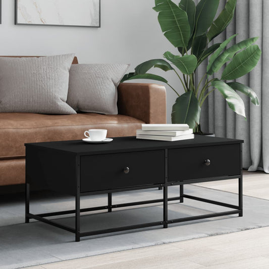Coffee Table 51x51x40 cm Engineered Wood Black