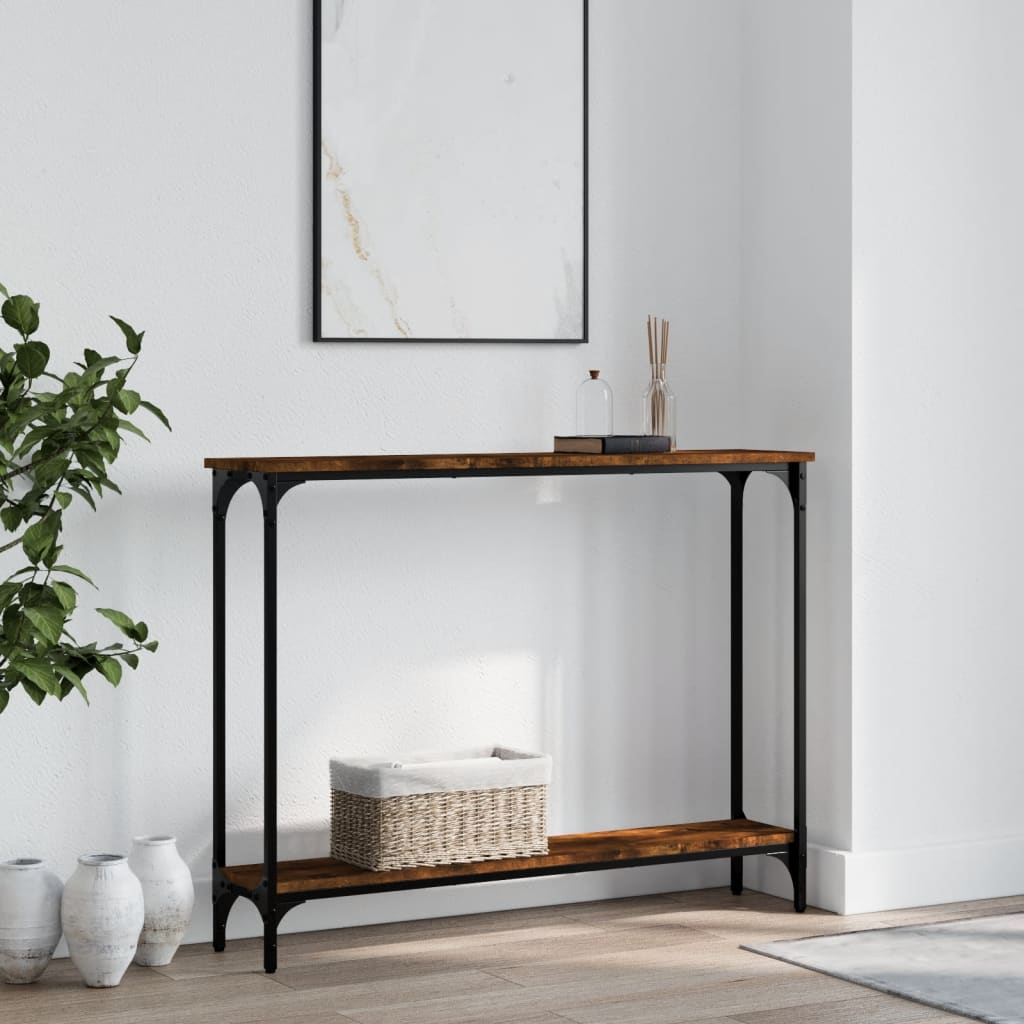 Console Table 75x22,5x75 cm Engineered Wood Smoked oak