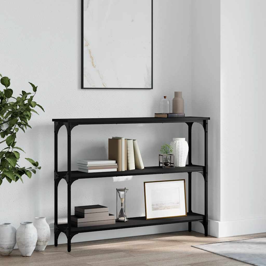 Console Table 75x22,5x75 cm Engineered Wood Black 100 cm