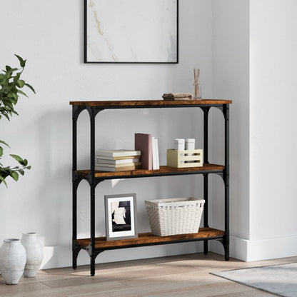 Console Table 75x22,5x75 cm Engineered Wood Smoked oak 75 cm