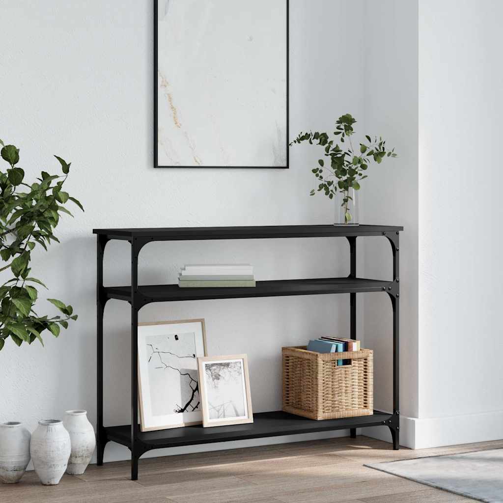 Console Table 75x29x75 cm Engineered Wood Black