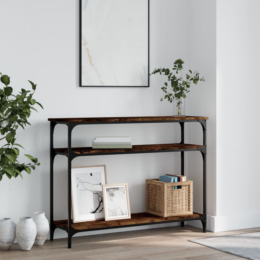 Console Table 75x29x75 cm Engineered Wood Smoked oak