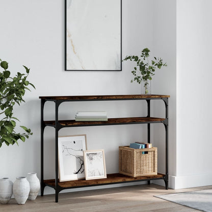 Console Table 75x29x75 cm Engineered Wood Smoked oak