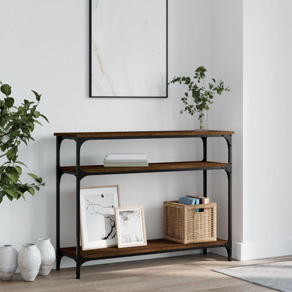 Console Table 75x29x75 cm Engineered Wood Brown oak