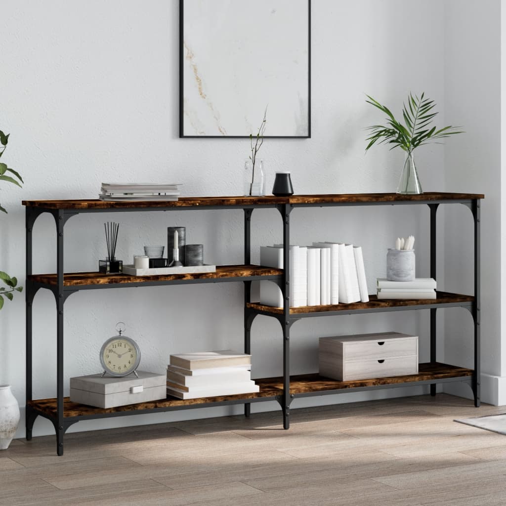 Console Table 160x29x75 cm Engineered Wood Smoked oak 160 cm