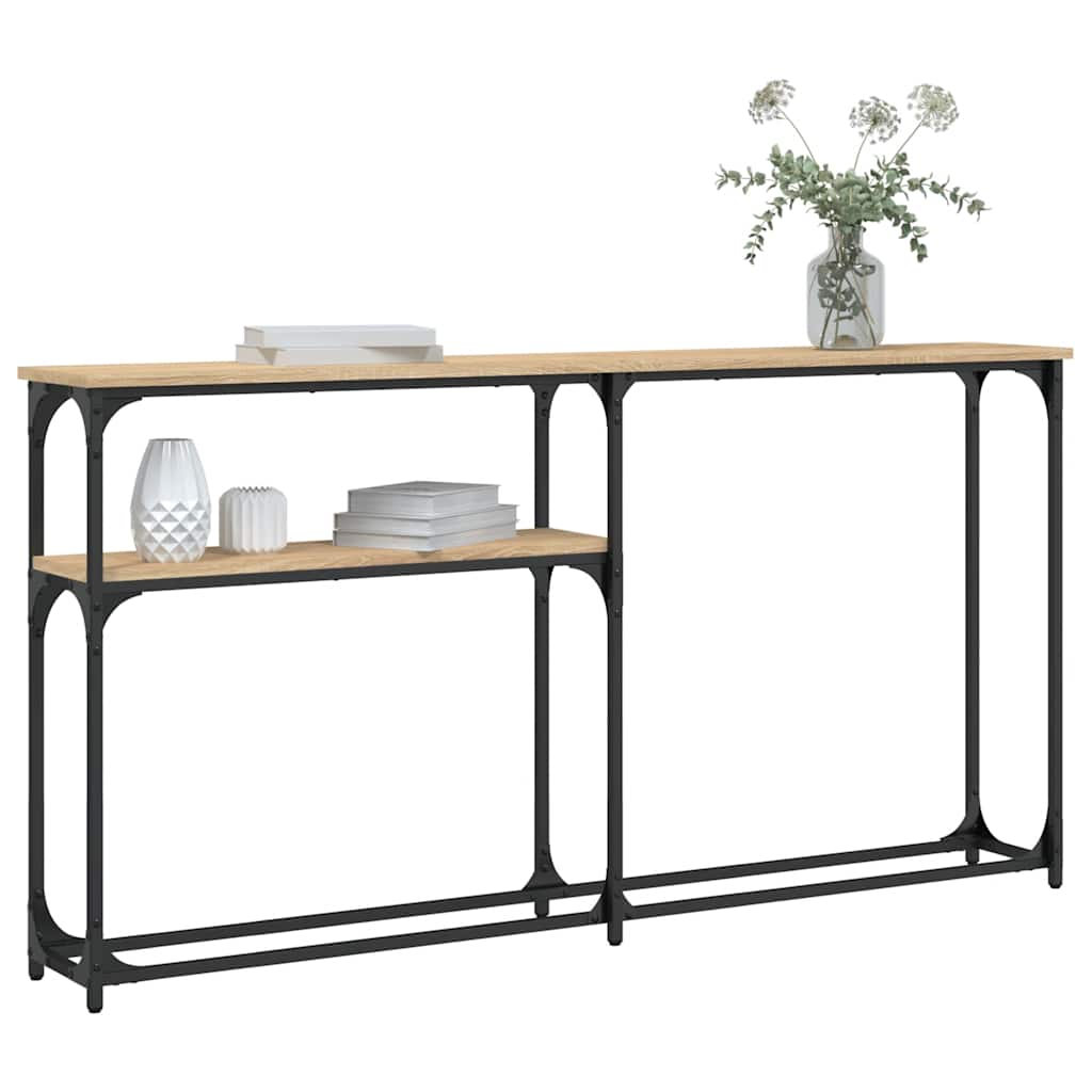 Console Table 90x22,5x75 cm Engineered Wood Sonoma oak