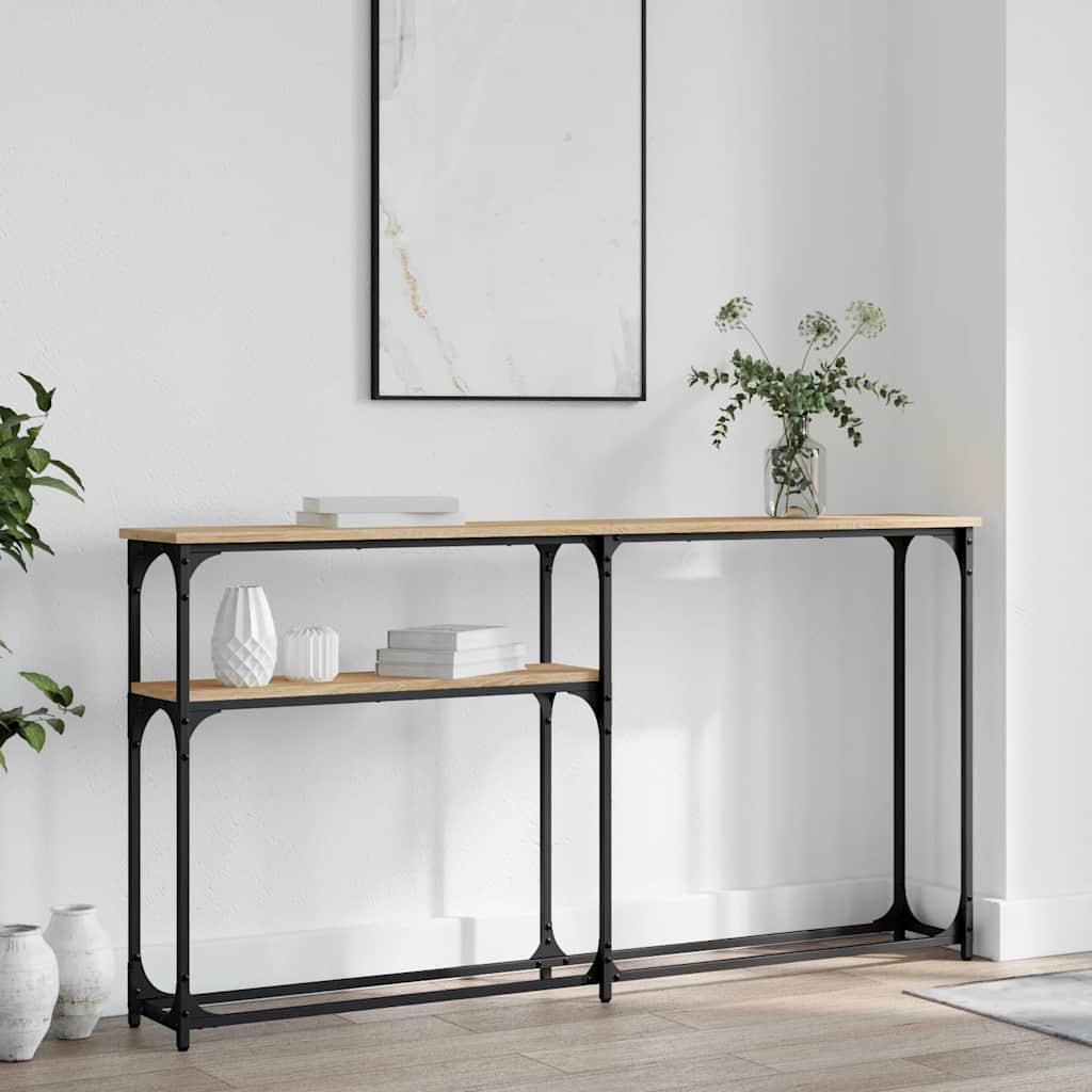 Console Table 90x22,5x75 cm Engineered Wood Sonoma oak