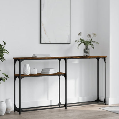 Console Table 90x22,5x75 cm Engineered Wood Smoked oak