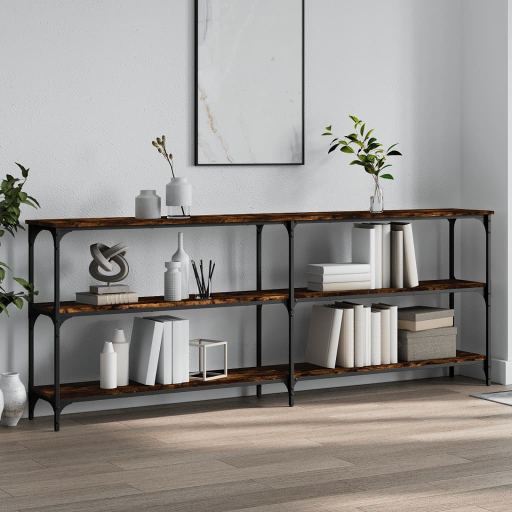Console Table 100x29x75 cm Engineered Wood Smoked oak 200 cm