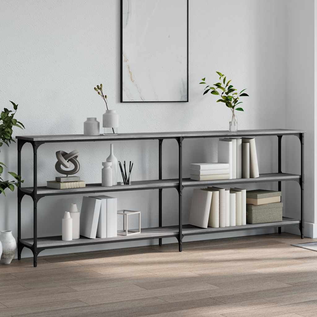 Console Table 100x29x75 cm Engineered Wood Grey sonoma 200 cm