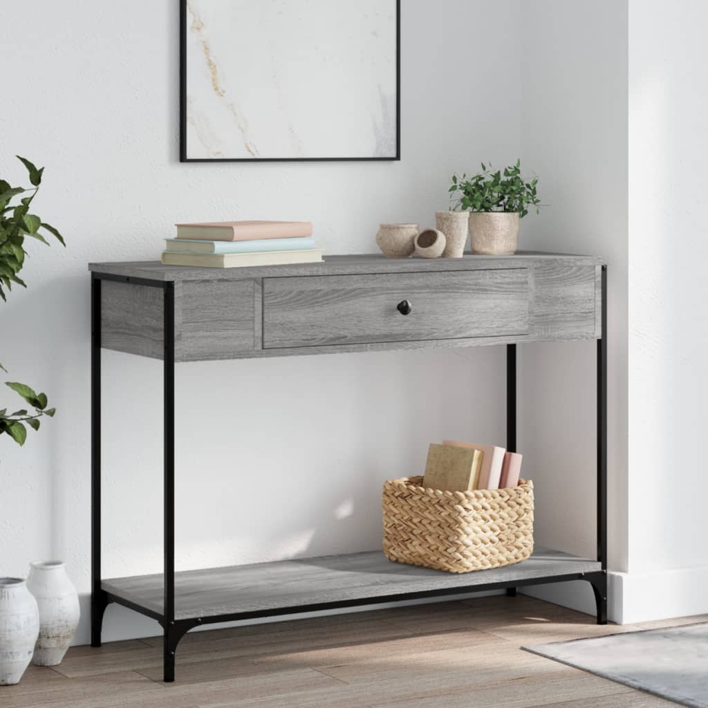 Console Table 75x34,5x75 cm Engineered Wood Grey sonoma 100 cm