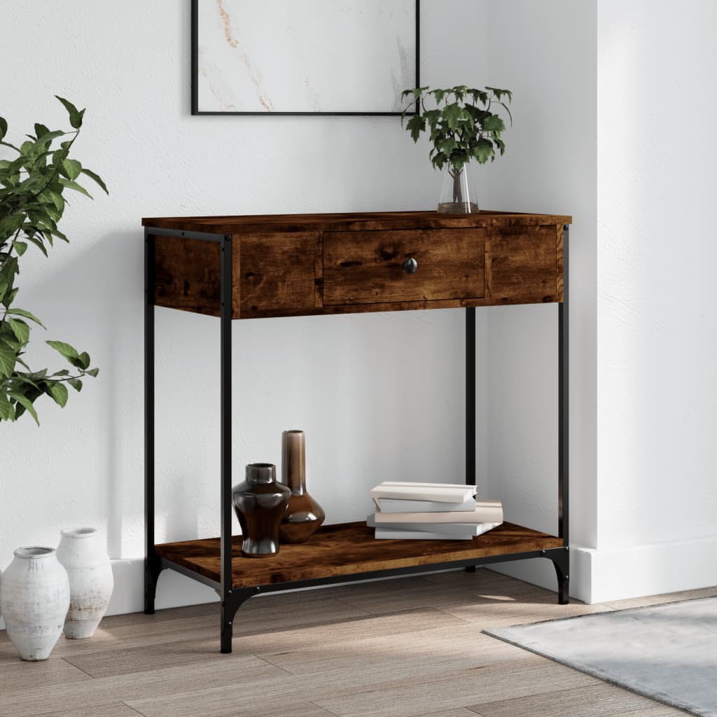 Console Table 75x34,5x75 cm Engineered Wood Smoked oak 75 cm