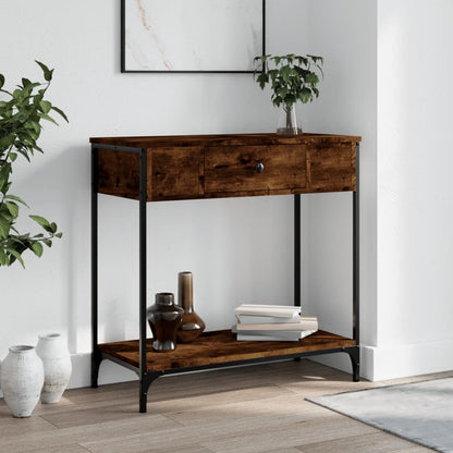 Console Table 75x34,5x75 cm Engineered Wood Smoked oak 75 cm