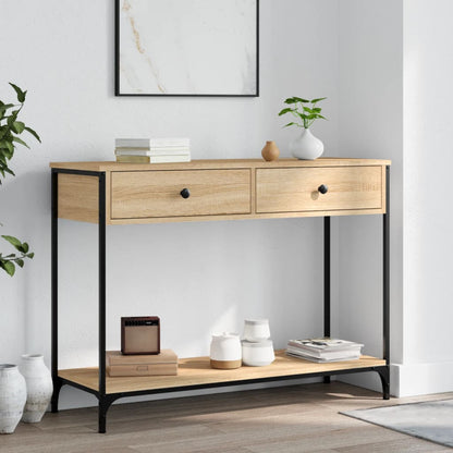 Console Table 100x34,5x75 cm Engineered Wood Sonoma oak 100 cm