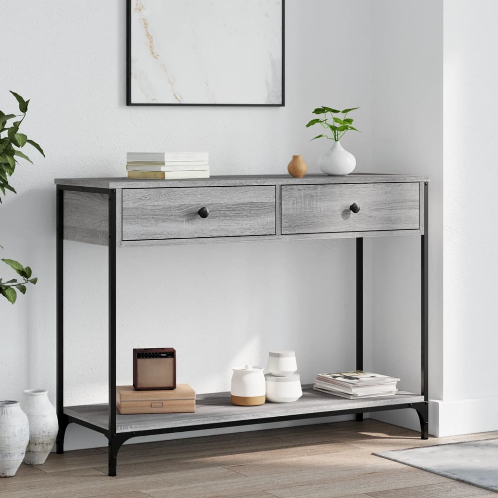 Console Table 100x34,5x75 cm Engineered Wood Grey sonoma 100 cm