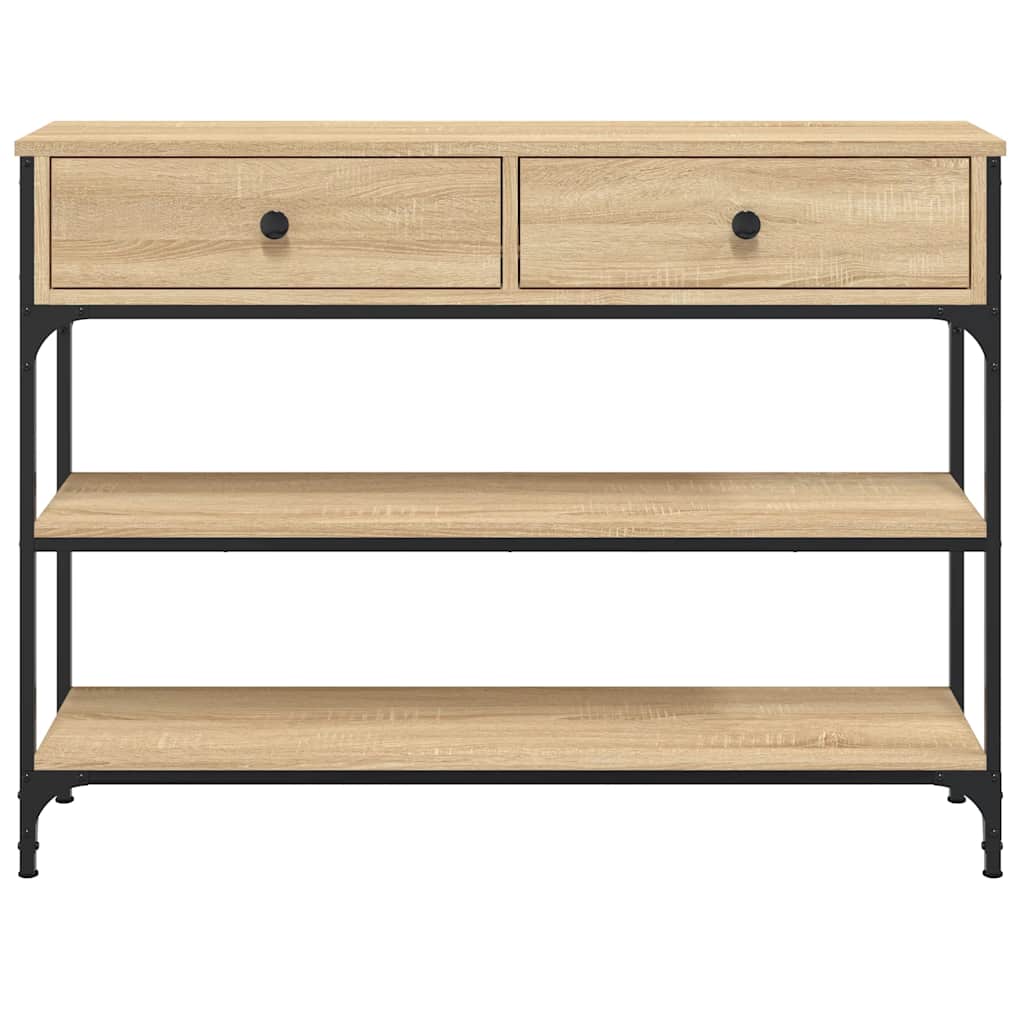 Console Table 100x25x75 cm Engineered Wood Sonoma oak 100 cm