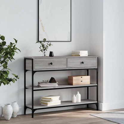 Console Table 100x25x75 cm Engineered Wood Grey sonoma 100 cm