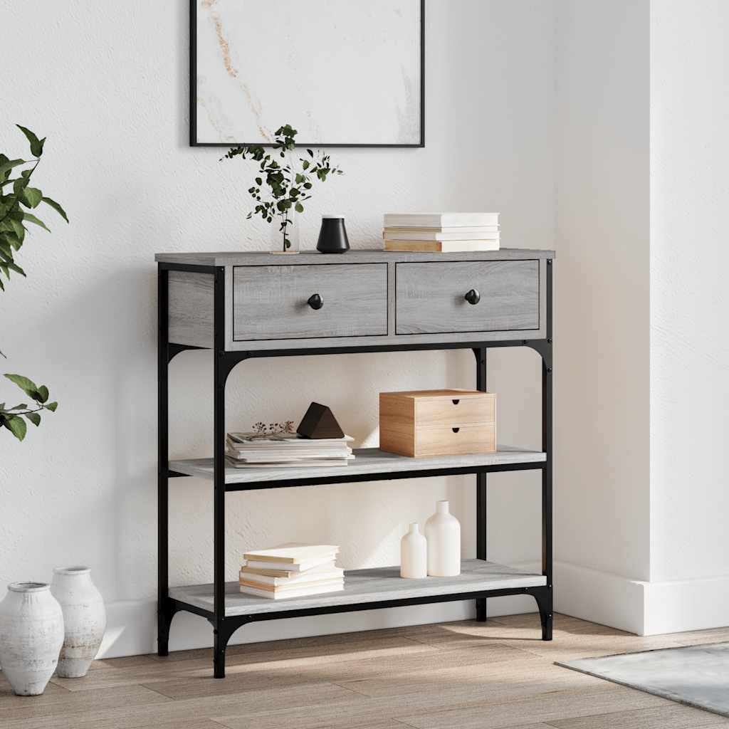 Console Table 100x25x75 cm Engineered Wood Grey sonoma 72.5 cm