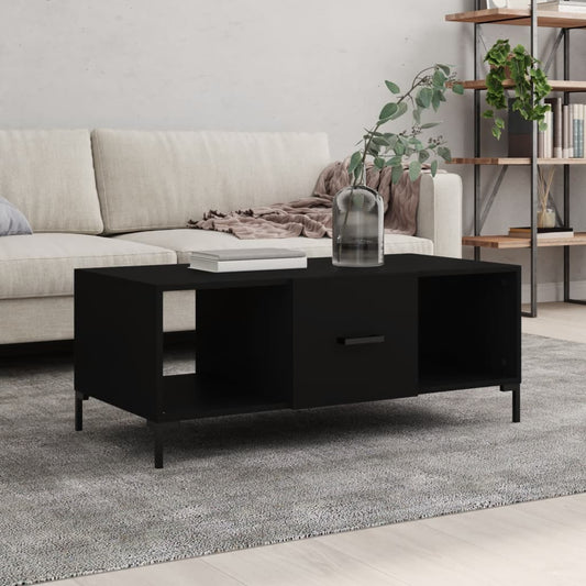 Coffee Table 102x50x40 cm Engineered Wood Black