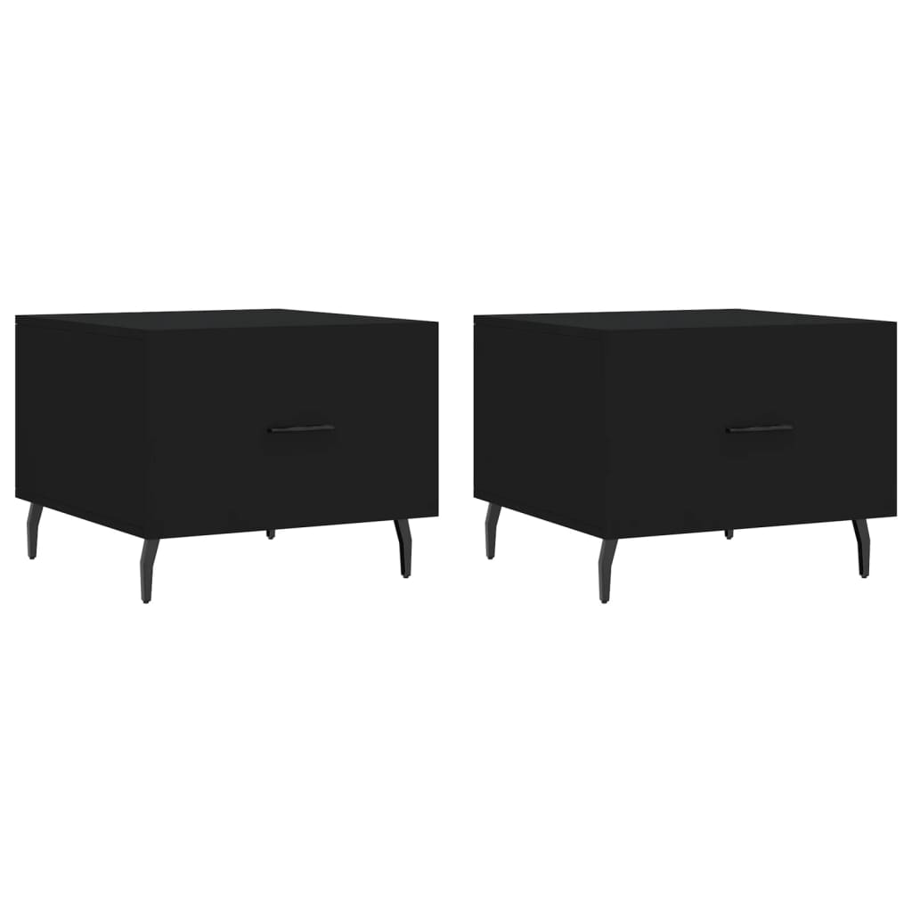 Coffee Table 50x50x40 cm Engineered Wood Black 2