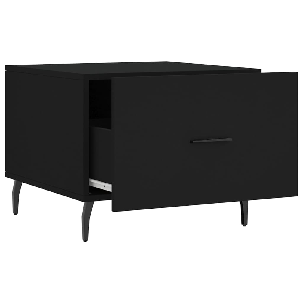 Coffee Table 50x50x40 cm Engineered Wood Black 2