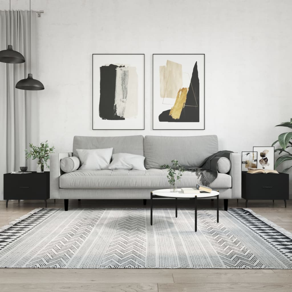 Coffee Table 50x50x40 cm Engineered Wood Black 2