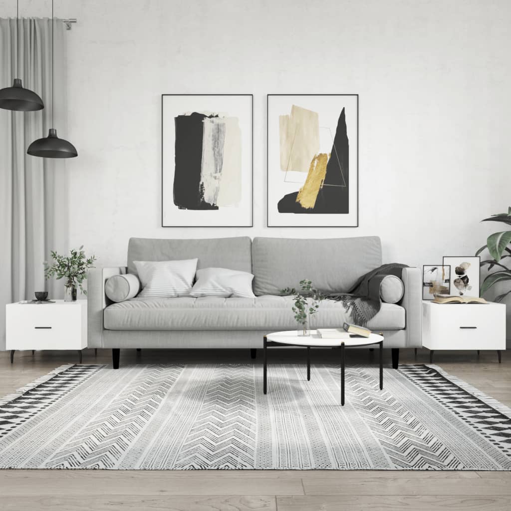 Coffee Table 50x50x40 cm Engineered Wood High gloss white 2