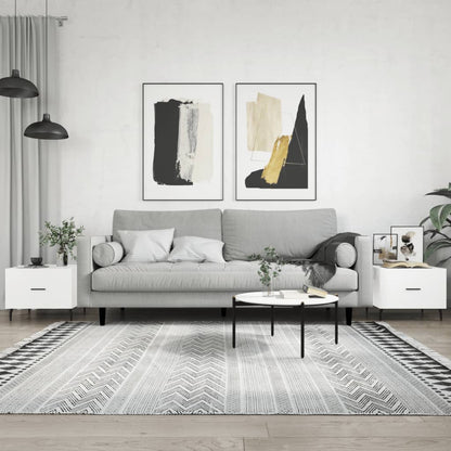 Coffee Table 50x50x40 cm Engineered Wood High gloss white 2