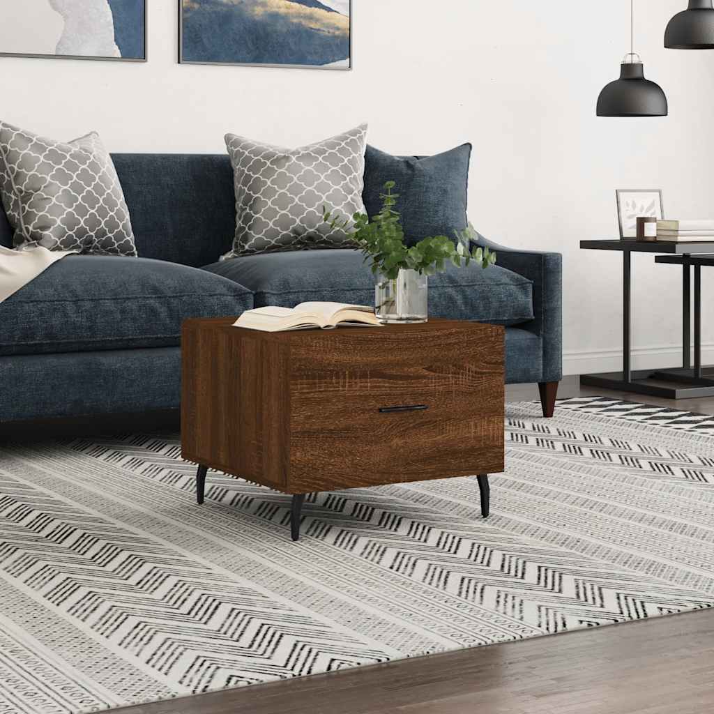 Coffee Table 50x50x40 cm Engineered Wood Brown oak 1