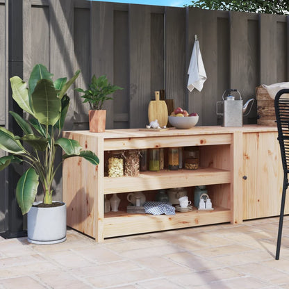 vidaXL Outdoor Kitchen Cabinet "MEPPEL" Solid Wood Pine Width 106 cm