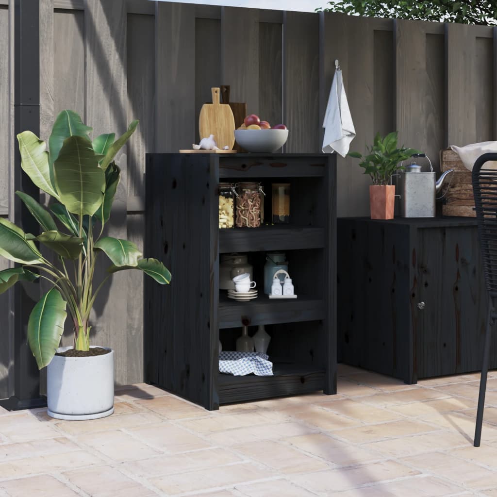 Outdoor Kitchen Cabinet "MEPPEL" 55x55x92 cm Solid Wood Douglas Black pine 3 shelves