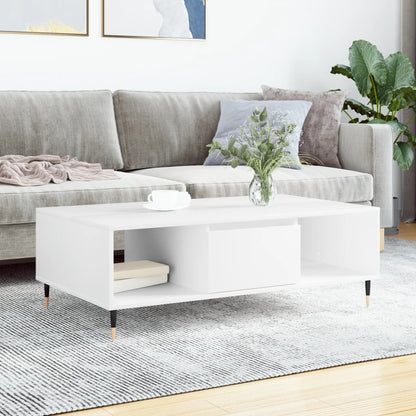Coffee Table 104x60x35 cm Engineered Wood White