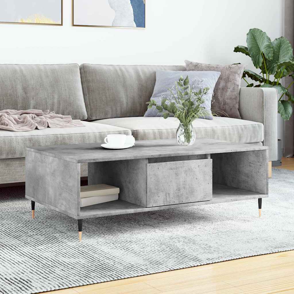 Coffee Table 104x60x35 cm Engineered Wood Concrete grey