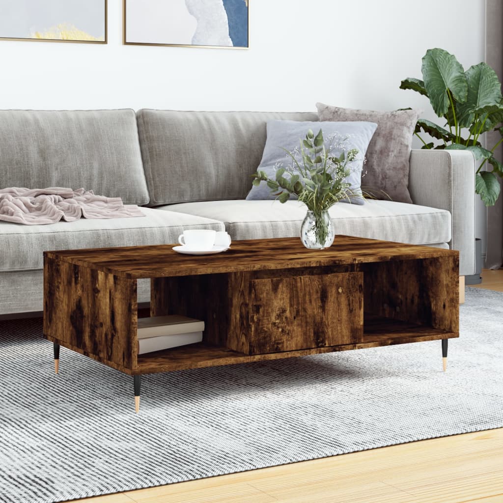 Coffee Table 104x60x35 cm Engineered Wood Smoked oak