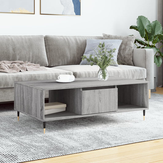 Coffee Table 104x60x35 cm Engineered Wood Grey sonoma