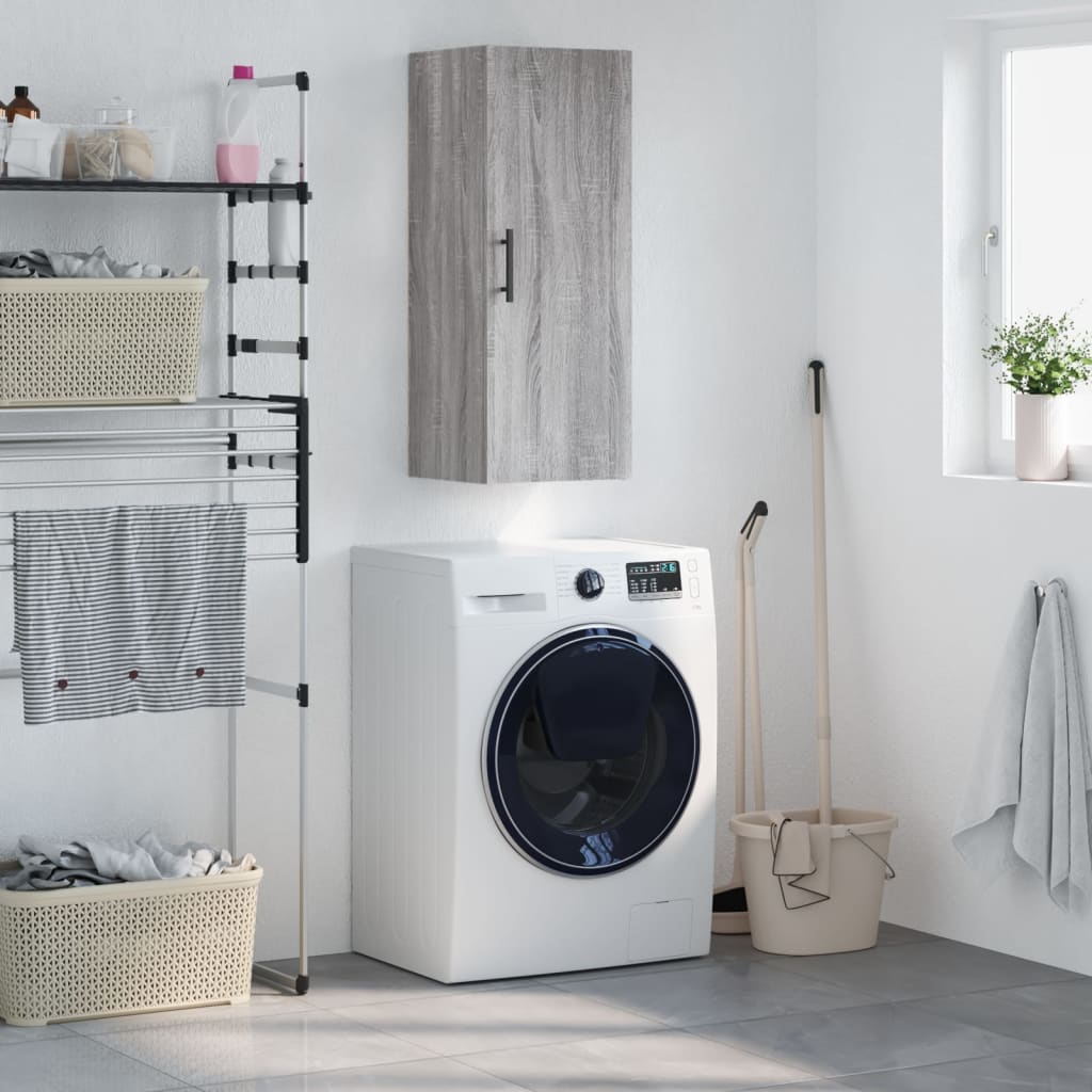 Wall Mounted Cabinet 34,5x34x90 cm Grey sonoma