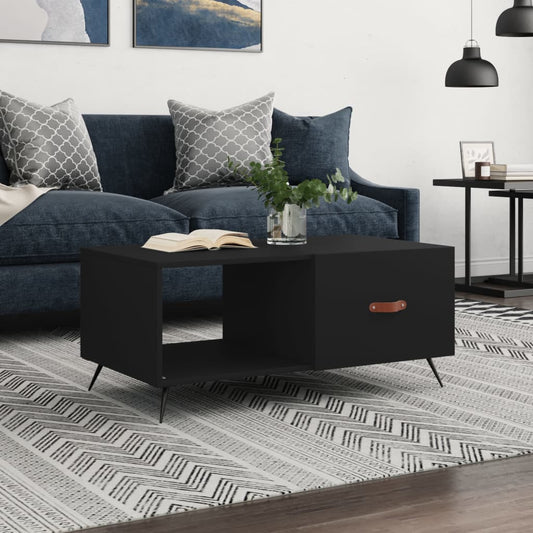 Coffee Table 90x50x40 cm Engineered Wood Black