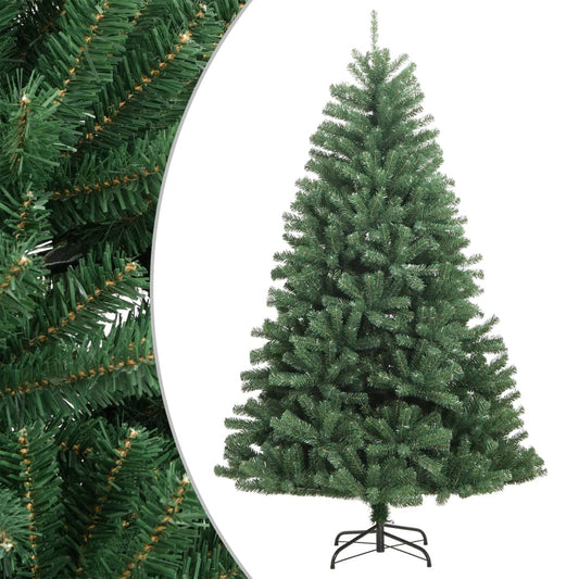 Artificial Hinged Christmas Tree PVC and Metal Green 240 cm Basic