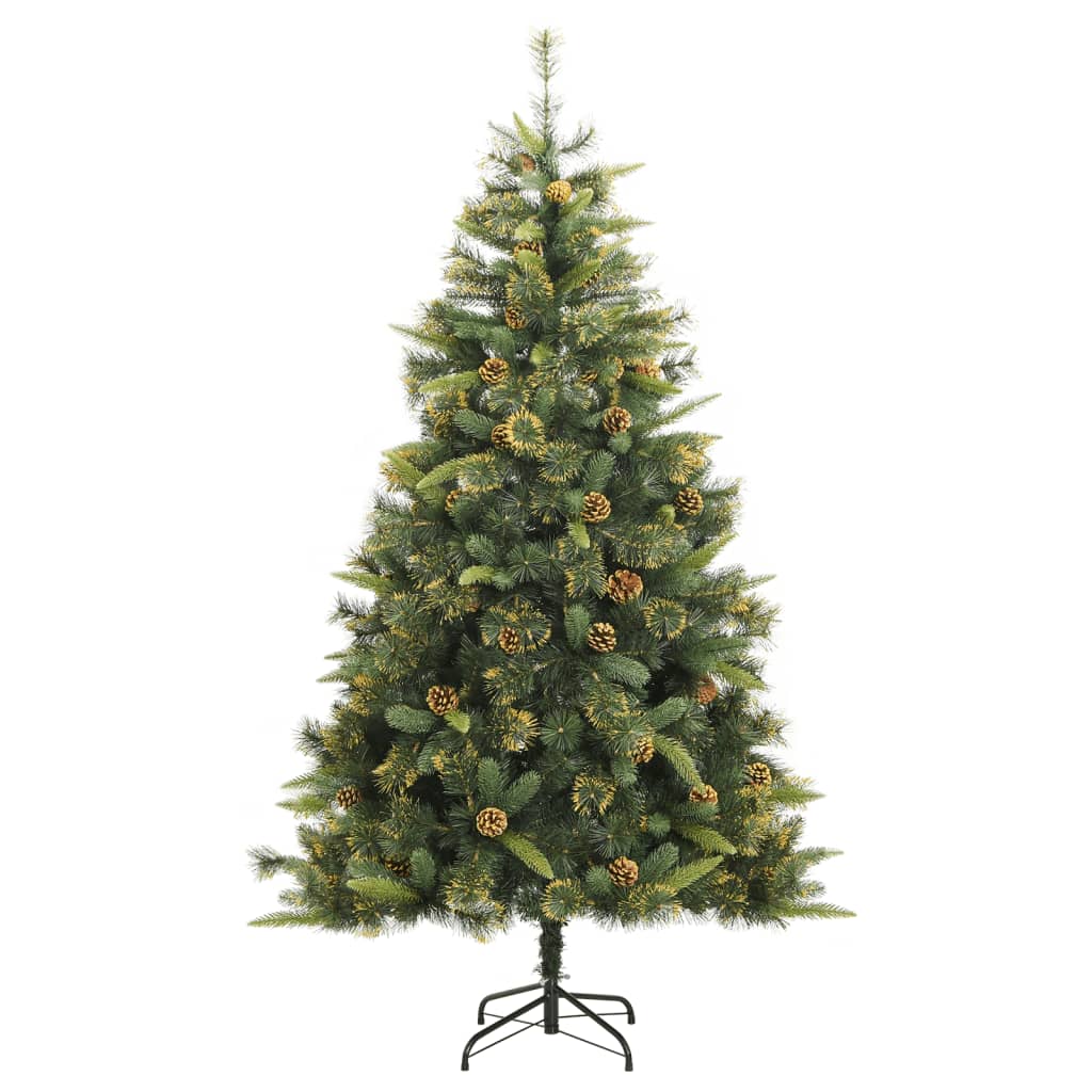 vidaXL Artificial Hinged Christmas Tree with Cones 240 cm 2