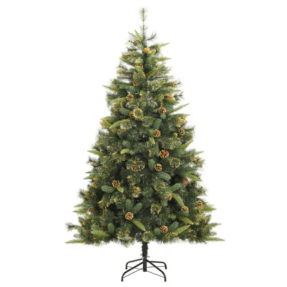 vidaXL Artificial Hinged Christmas Tree with Cones 240 cm 2