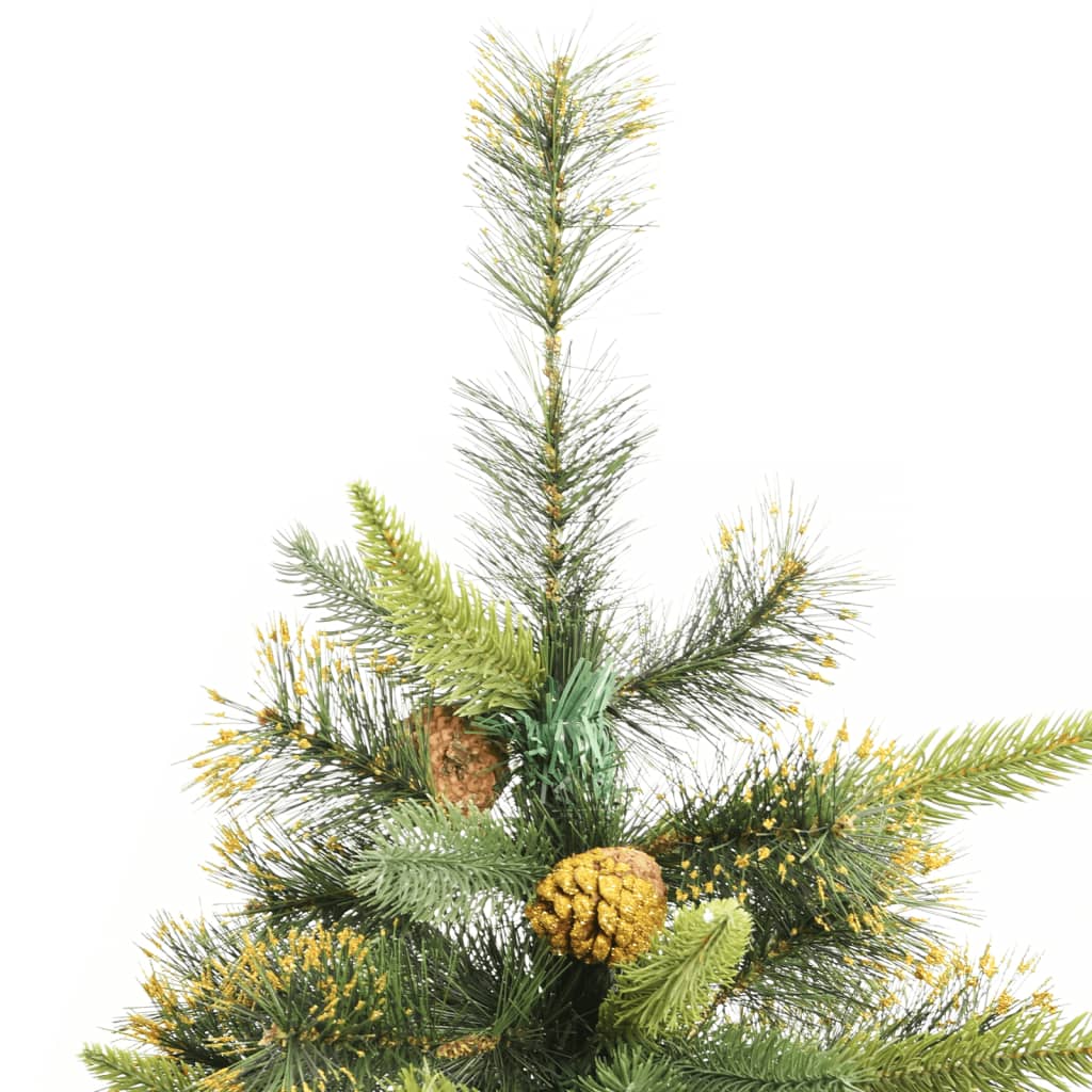 vidaXL Artificial Hinged Christmas Tree with Cones 240 cm 4