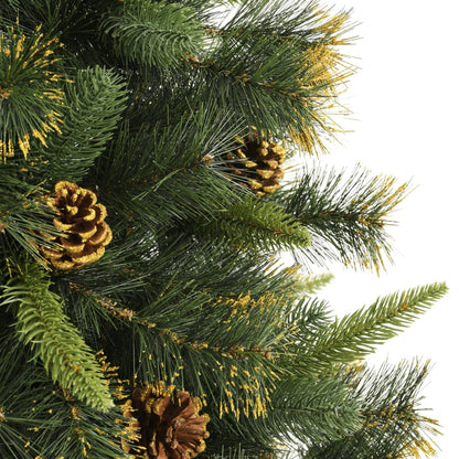 vidaXL Artificial Hinged Christmas Tree with Cones 240 cm 5