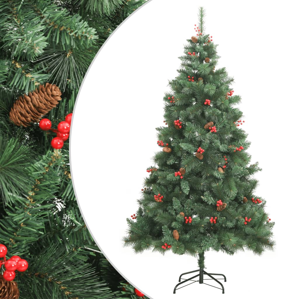 Artificial Christmas Tree 300 LEDs Warm White PVC and Metal 240 cm Basic