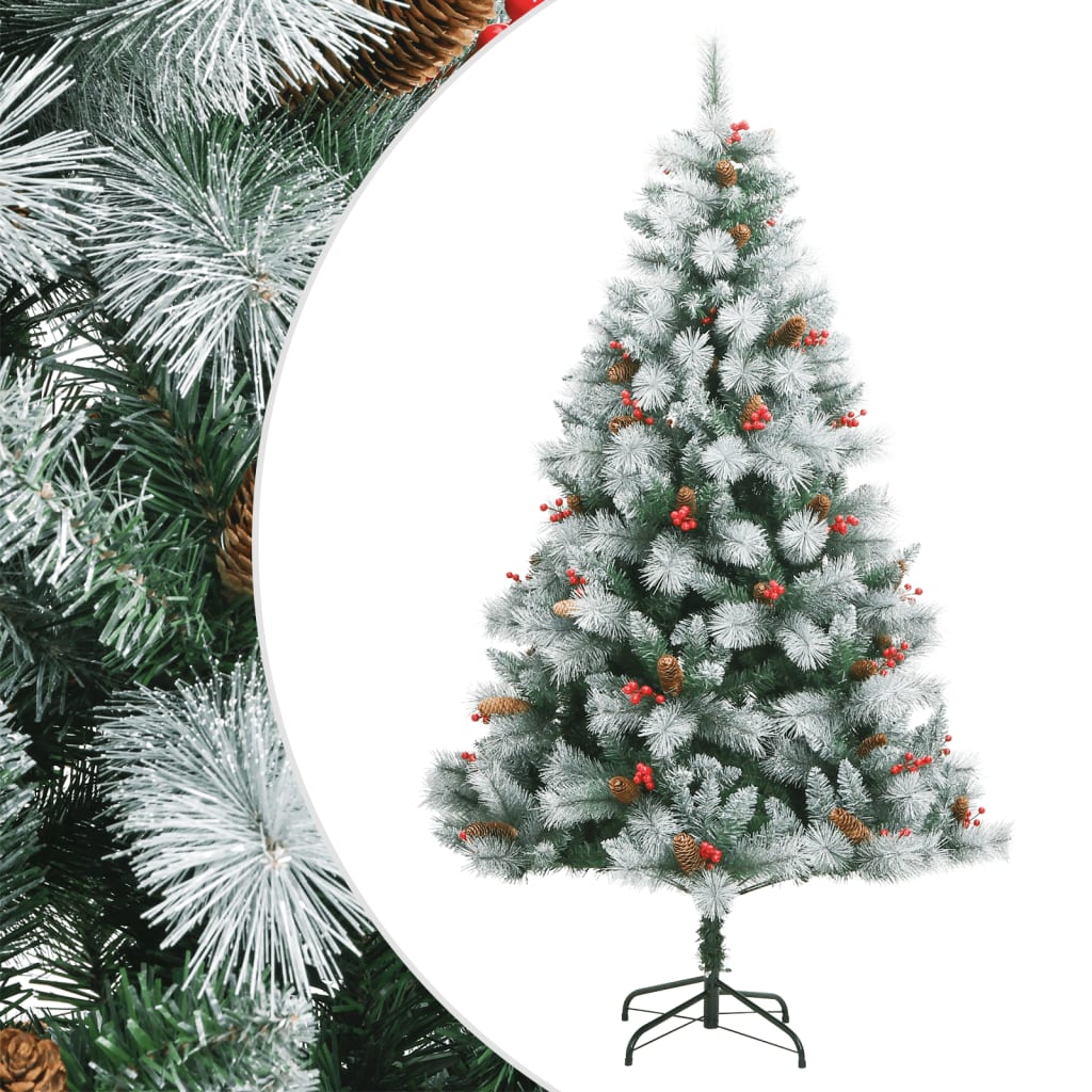 Artificial Christmas Tree Green and white 180 cm Basic