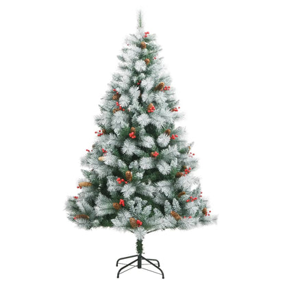 vidaXL Artificial Hinged Christmas Tree with Cones and Berries 240 cm 2